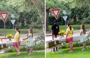 Stranger Approaches Kids at Their Deserted Lemonade Stand – Their Mom Secretly Films the Interaction