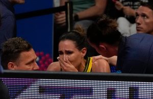 Bec Allen gets hurt as Australia beat Serbia 69-54