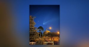 SpaceX’s Falcon 9 rocket seen across skies on Saturday