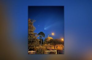 SpaceX’s Falcon 9 rocket seen across skies on Saturday