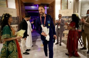 England stars including Jack Grealish and James Maddison see funny side as they’re handed surprise gifts at team hotel