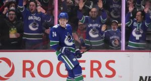 Kyrou nets first career hat trick, helps visiting Blues dismantle Canucks