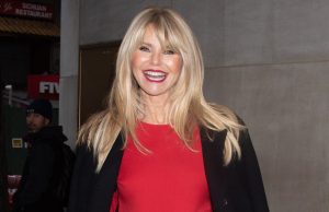 Christie Brinkley Looks Festive in a Red Dress and Sparkly Boots in New York City