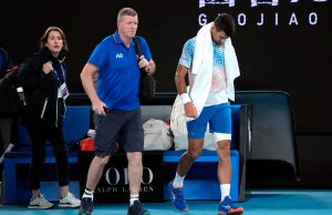 Djokovic bothered by leg, heckler during Australian Open win