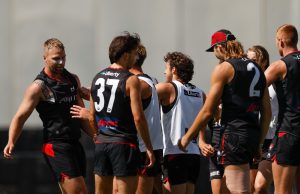 Stringer sparks scuffle with teammate as Bombers training gets heated