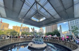 One San Jacinto Plaza lit purple in recognition of ‘International Holocaust Remembrance Day’