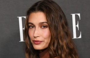 Look: Hailey Bieber Shows Off Festive Red French Manicure and Matching Lip